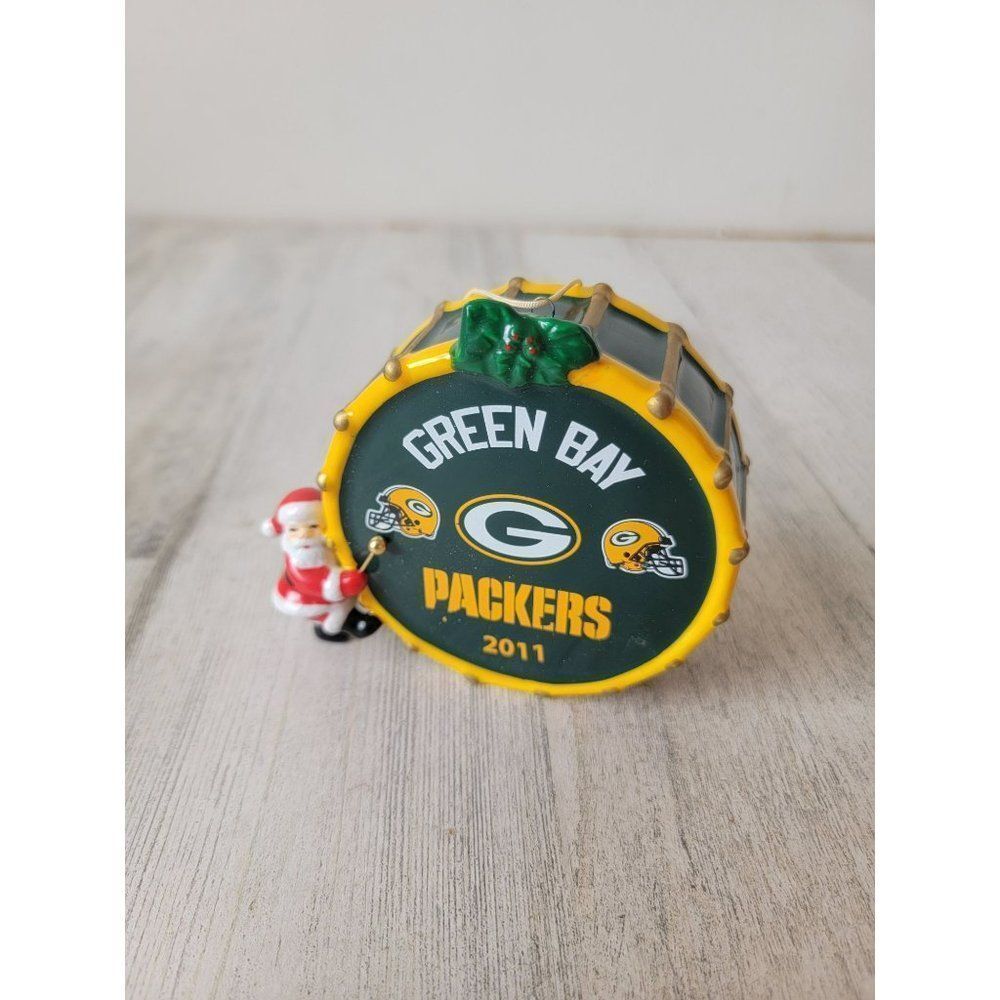 Danbury Mint 2011 Green Bay Packers‎ drum ornament NFL Xmas